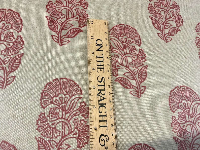 Oilcloth Fabric, Exclusive Morris Designs, Amara in Indian Red, PVC coated Cotton, Superb Quality, Per Meter image 4