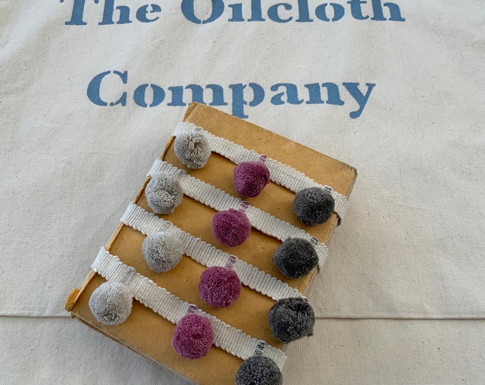 Limited Edition Bobble Trim Fringe, Violet, Beech & Ash, 100% Cotton, Superb Quality,  Per Meter