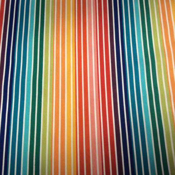 Deckchair Canvas, Connie, Multicoloured Stripe, Heavy Duty, Per Meter