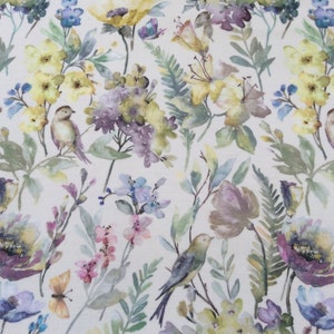 Oilcloth Fabric, PVC Coated, Spring Meadow Design, Matt Coated, Per Meter