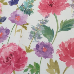 Tessuto Tela Cerata, Spalmato PVC, Disegno Peonia, Spalmato Opaco, Al Metro