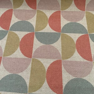 Oilcloth Fabric, Exclusive Morris Designs, Athena in Gold & Sea Holly, PVC coated Cotton, Superb Quality, Per Meter
