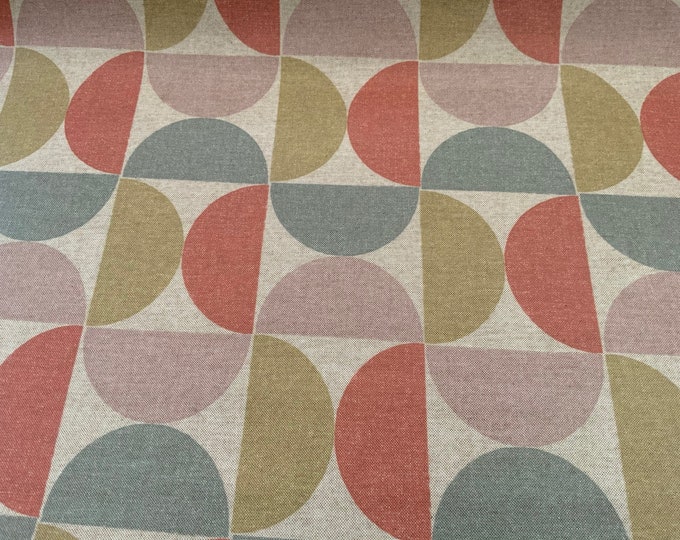 Oilcloth Fabric, Exclusive Morris Designs, Athena in Gold & Sea Holly, PVC coated Cotton, Superb Quality, Per Meter