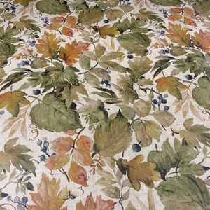 Oilcloth Fabric, Exclusive Morris Designs, Hedgerow in Linen, PVC coated Cotton, Superb Quality, Per Meter