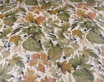 Oilcloth Fabric, Exclusive Morris Designs, Hedgerow in Linen, PVC coated Cotton, Superb Quality, Per Meter