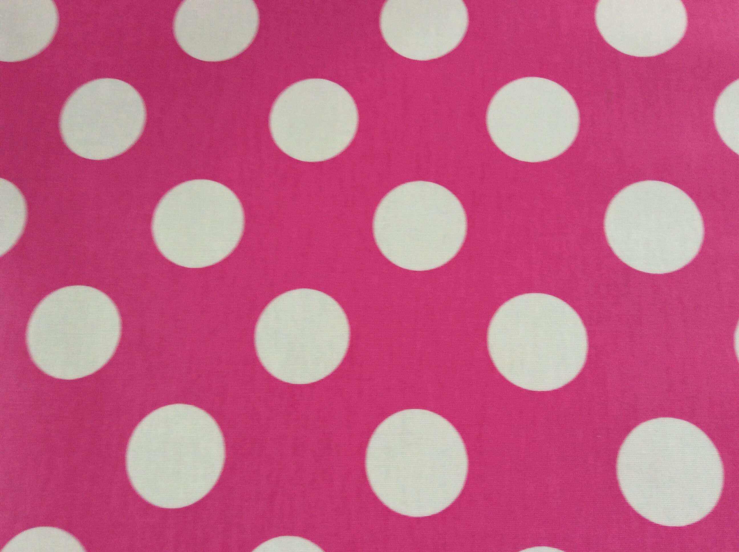 Oilcloth, PVC coated fabric, Clarke & Clarke Large Spots Design, Fuscia