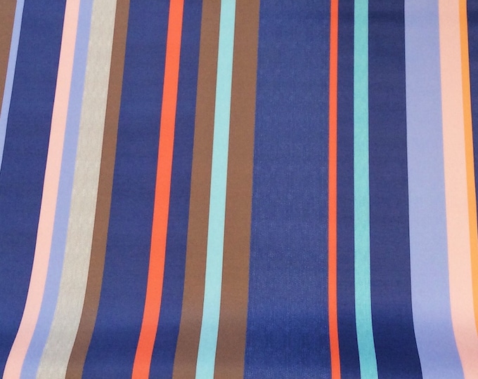 Oilcloth Fabric, PVC Coated, French Stripes, Montpellier Stripe, Per Meter