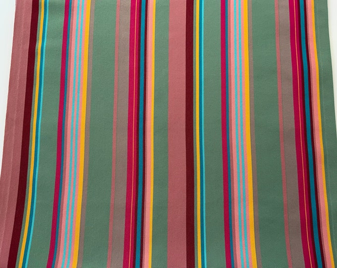 Deckchair Canvas, Lola Multicoloured Stripe, Heavy Duty, Per Meter
