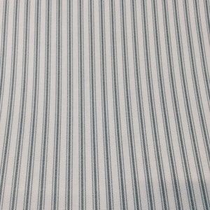 Oilcloth Fabric, PVC Coated, Vintage French Ticking Stripe, Indigo Colourway, Per Meter