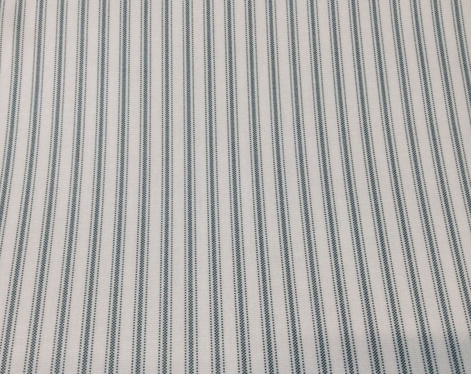 Oilcloth Fabric, PVC Coated, Vintage French Ticking Stripe, Indigo Colourway, Per Meter