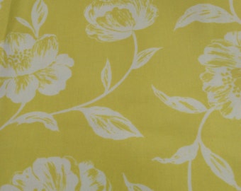 Oilcloth Fabric, PVC Coated, Yellow Floral Design, Per Meter