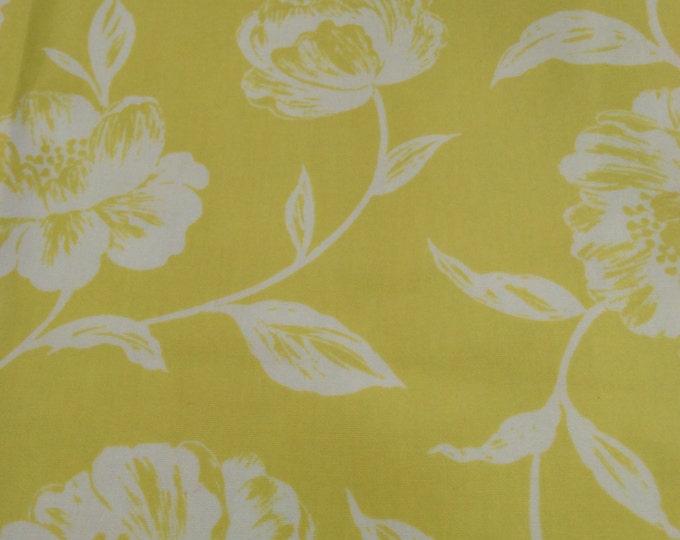 Oilcloth Fabric, PVC Coated, Yellow Floral Design, Per Meter