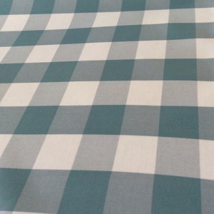 Oilcloth, PVC coated fabric, Morris Designs, Teal Gingham Check Design, Per Meter