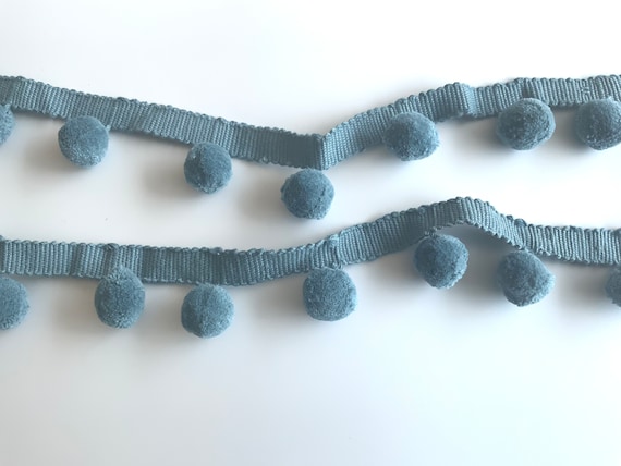 Washed Ink Bobble Trim Fringe 100% Cotton, Superb Quality,  Per Meter