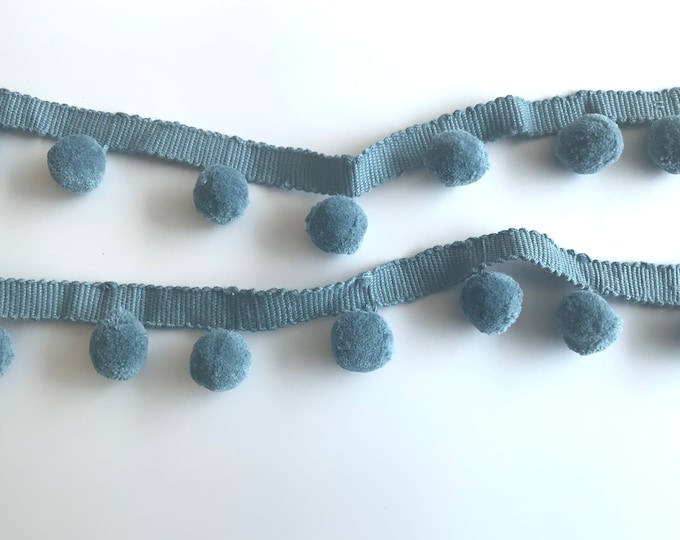 Washed Ink Bobble Trim Fringe 100% Cotton, Superb Quality,  Per Meter