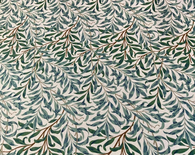 100% Cotton Fabric, William Morris, Willow Bough Green, Per Meter