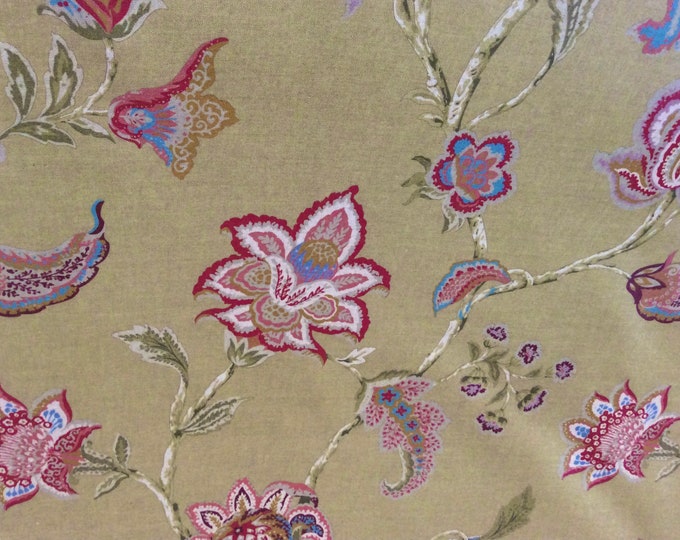 Oilcloth Fabric, Exclusive Morris Designs,  Damascus in Citrine Colourway,  PVC coated Cotton, Superb Quality, Per Meter