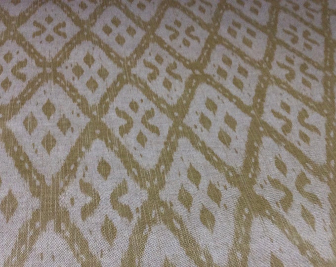 Oilcloth Fabric, PVC Coated, Exclusive Morris Designs, Saru in Gold, Per Meter