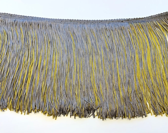 Voyage Textile, Tassel Fringe Trim, Silver & Gold, Colourway, Superb Quality,  Per Meter