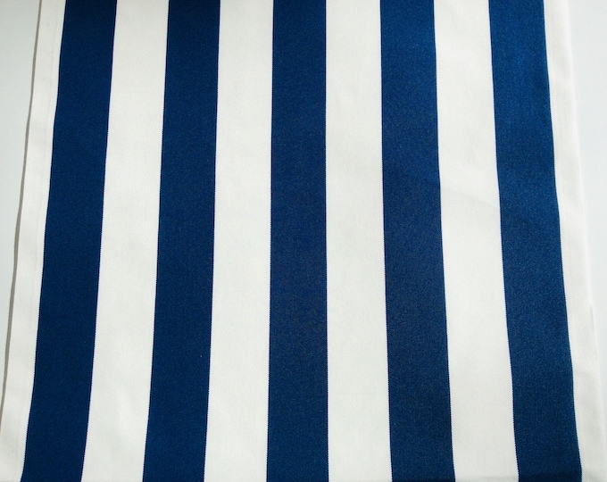 Deckchair Canvas, Barbara Design, Navy Blue And White Stripes, Heavy Duty, Per Meter