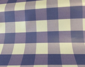 Tela cerata, tessuto rivestito in PVC, Morris Designs Lavender Gingham Check Design, al metro