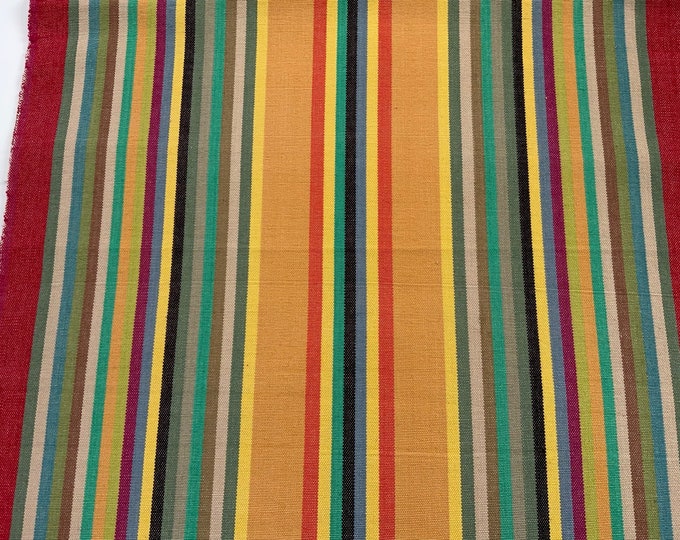 Deckchair Canvas, Ruby,  Vintage Stripes, Heavy Duty Cotton, Per Meter