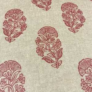 Oilcloth Fabric, Exclusive Morris Designs, Amara in Indian Red, PVC coated Cotton, Superb Quality, Per Meter image 2