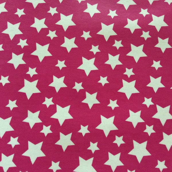 Oilcloth, tissu recouvert de PVC, Clarke & Clarke Stars Design, Cerise Pink Colourway, par mètre