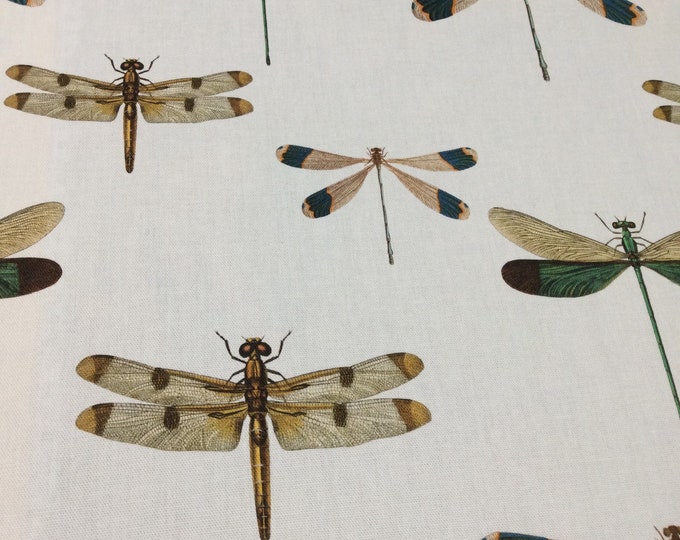 100% Cotton Fabric, Exclusive Dragonfly Design, Superb Quality, Per Meter