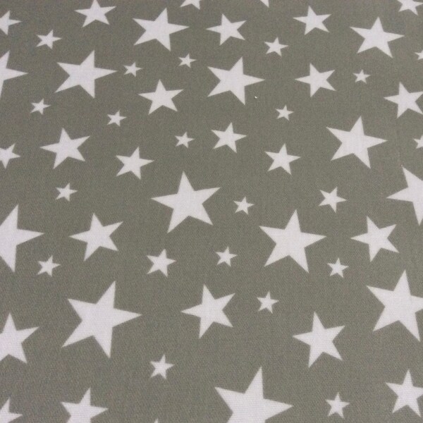 Toile cirée, tissu enduit de PVC, design Clarke & Clarke Stars, coloris gris tonnerre, au mètre