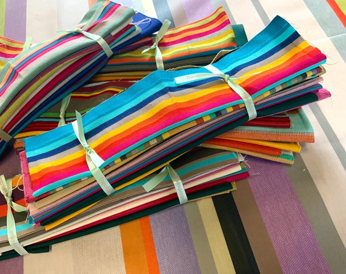 Bundle Of Deckchair Fabric Remnant Offcuts, 300g For Quilting,  Craft, Hobby and Patchwork