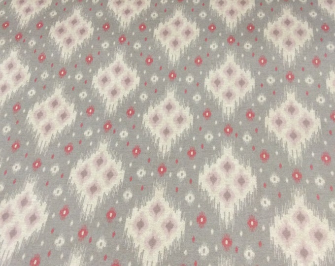 Oilcloth Fabric, Exclusive Morris Designs, Kilim in Tribal Ash,  PVC coated Cotton, Superb Quality, Per Meter