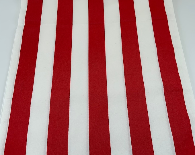 Deckchair Canvas, Juliette,  Red & White Stripe, Heavy Duty, 1.5 meter Length