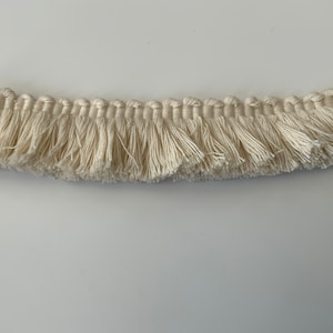Cut Fringe Trim, Ivory, 100% Cotton, Superb Quality,  Per Meter