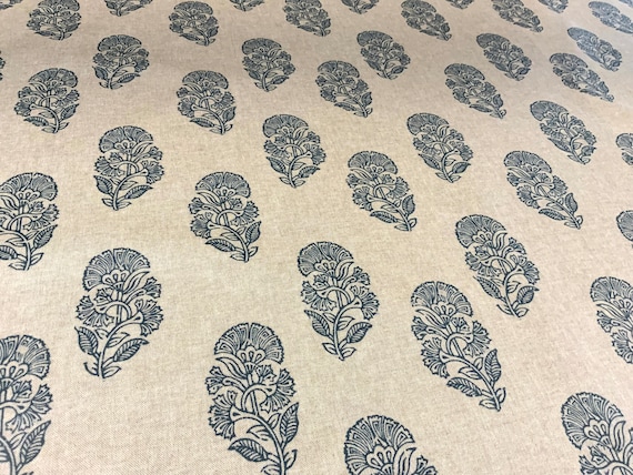 Oilcloth Fabric, Exclusive Morris Designs, Amara in Ink Blue, PVC coated Cotton, Superb Quality, Per Meter