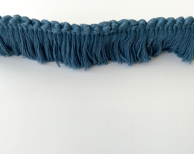 Cut Fringe Trim, Petrol Blue, 100% Cotton, Superb Quality,  Per Meter