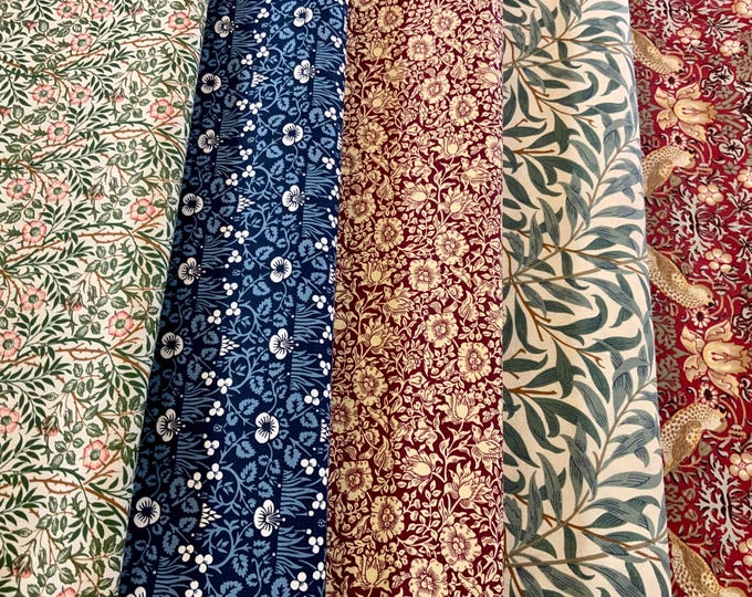 William Morris Bundle of Fat Quarters,  Fabric For Quilting, Craft and Hobby