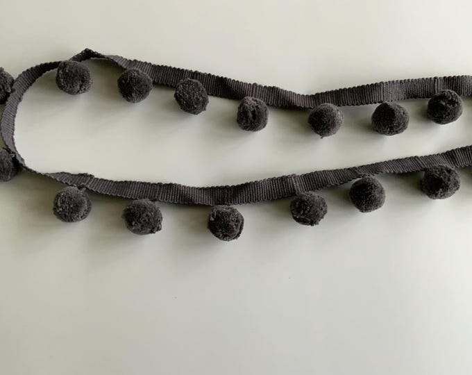 Faded Ink Bobble Trim Fringe 100% Cotton, Superb Quality,  Per Meter