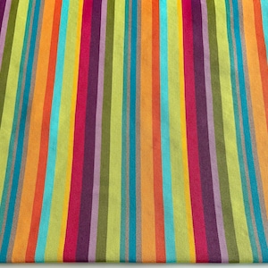 Deckchair Canvas, Lolly Stripe, Multicoloured Stripe, Heavy Duty, Per Meter