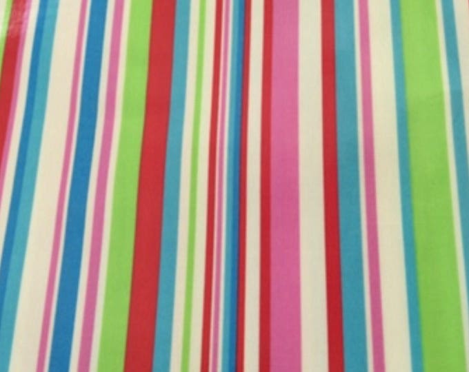 Oilcloth Fabric, PVC Coated, Deckchair Stripes, Per Meter