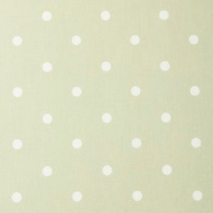 Tessuto in tela cerata, rivestito in PVC, Clarke & Clarke Sage Green Spots, finitura opaca, al metro