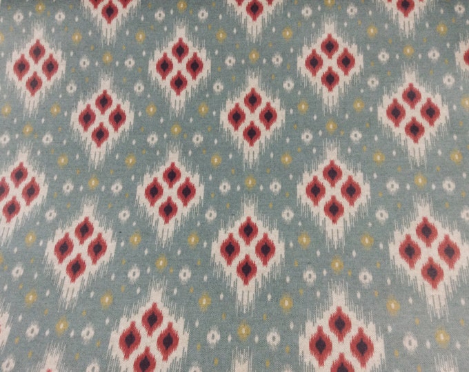 Oilcloth Fabric, Exclusive Morris Designs, Kilim in Monsoon Blue,  PVC coated Cotton, Superb Quality, Per Meter