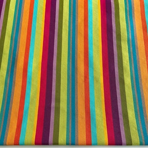 Deckchair Canvas,Lolly Stripe,  Multicoloured Stripe, Heavy Duty, 1.5 Meter Length
