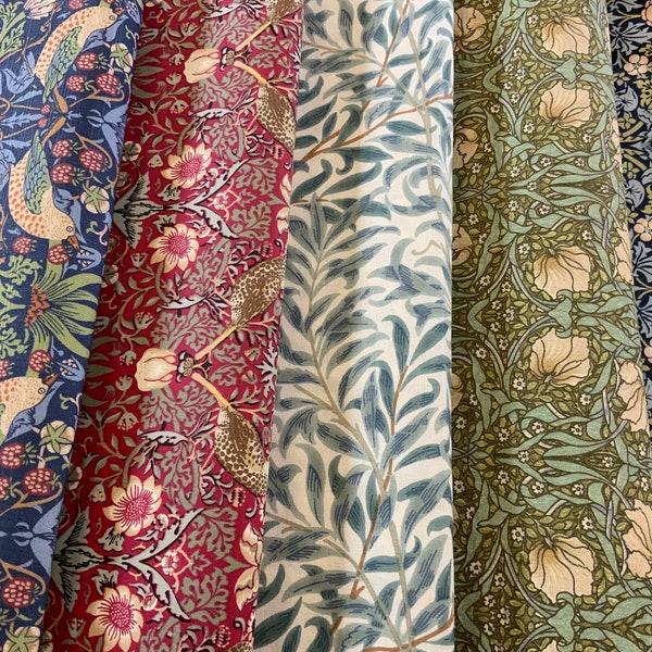 William Morris Bundle of Fat Quarters,  Fabric For Quilting, Craft and Hobby