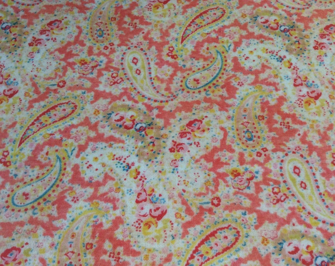 Oilcloth Fabric, Exclusive Morris Designs, Lydia Vintage Paisley,  PVC coated Cotton, Superb Quality, Per Meter