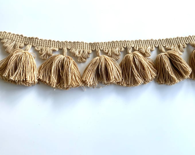 Limited Edition Tassel Trim Fringe, Jute, 100% Cotton, Superb Quality,  Per Meter