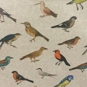 Oilcloth Fabric, PVC Coated, Exclusive Morris Designs, Birdwatcher Linen, Per Meter