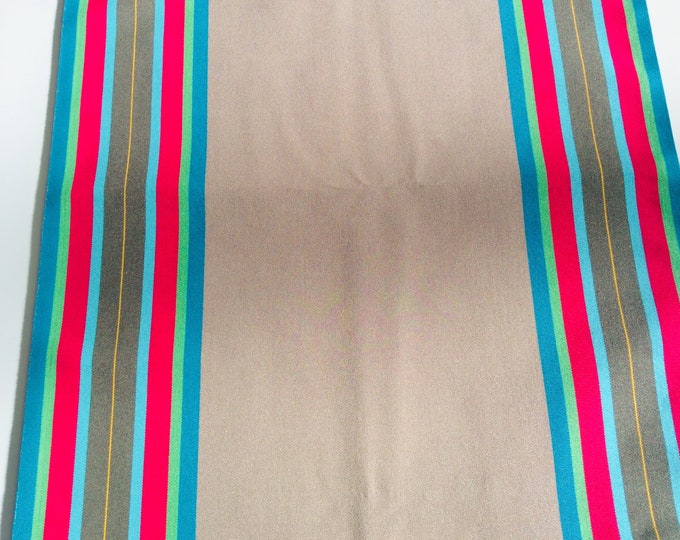 Deckchair Canvas, Esme, Taupe and Raspberry Stripes, Heavy Duty, Per Meter