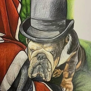 Grumble - Bulldog americano inglese - Disegnato da Kay Stewart Artwork