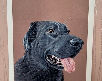 Sombra - Impresión artística - Labrador negro - Labrador - Perro - Perro negro - Regalo - Obra de arte - Arte original - Retrato de mascota - Retrato de perro - Retriever